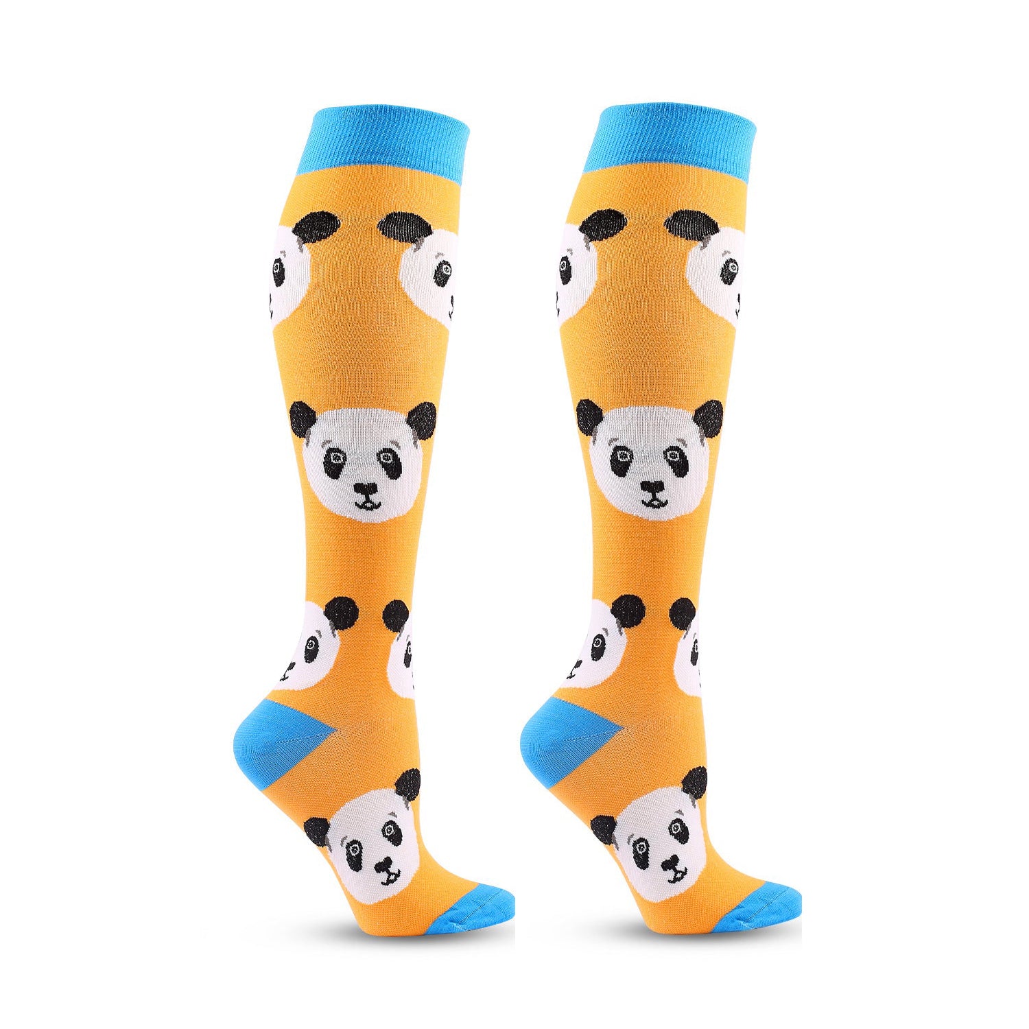 Knee High Compression Flight Socks – Animal Cartoon Pattern for Travel, Hiking & Outdoor Activities