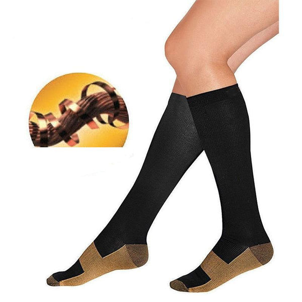 15–20 mmHg Knee-High Compression Socks for Travel & Flights, Anti-Fatigue Support Stockings for Men & Women