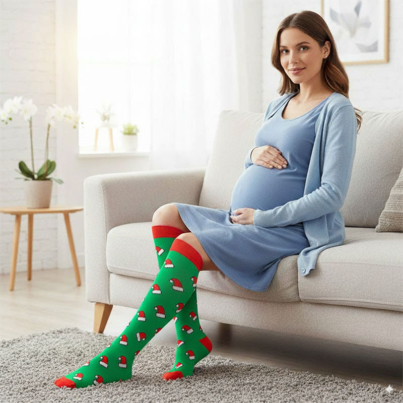 3 Pairs Christmas Compression Socks for Workout Recovery, Everyday Wear and Pregnant