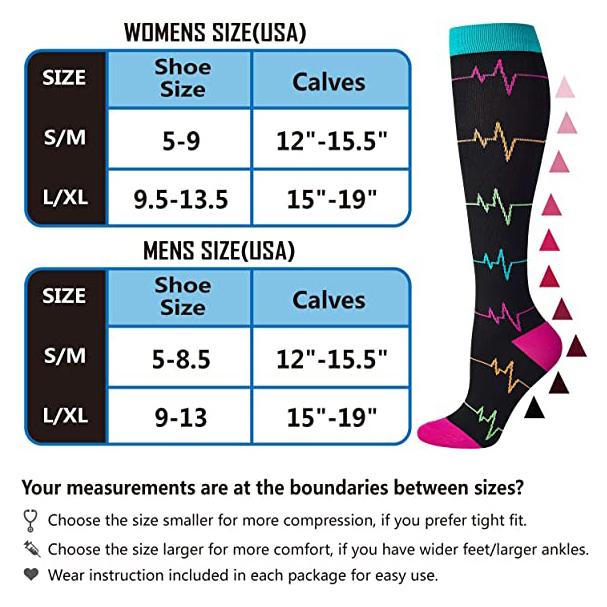 4 Pairs Knee-High Compression Socks Sports Stockings