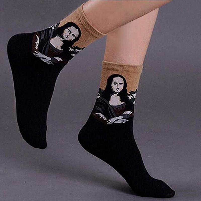 4 Pairs Unisex Famous Painting Masterpiece Artwork Crew Socks