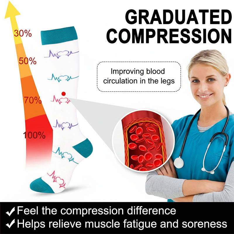 Compression Socks for Women & Men Knee-High Graduated Stocking for Pregnant Nurse