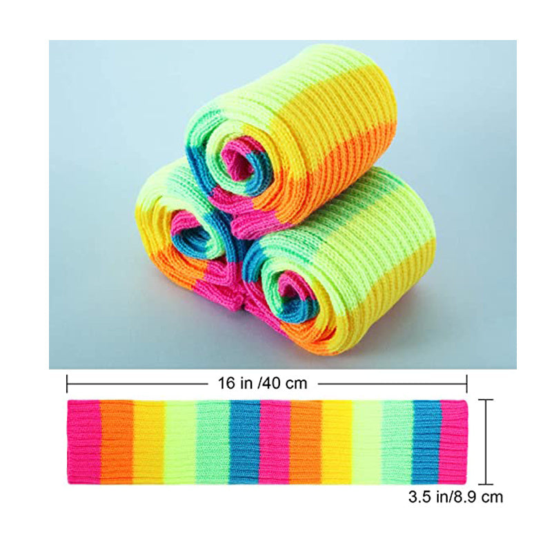 Women Knit Leg Warmers 80s Ribbed Neon Leg Warmers Costume