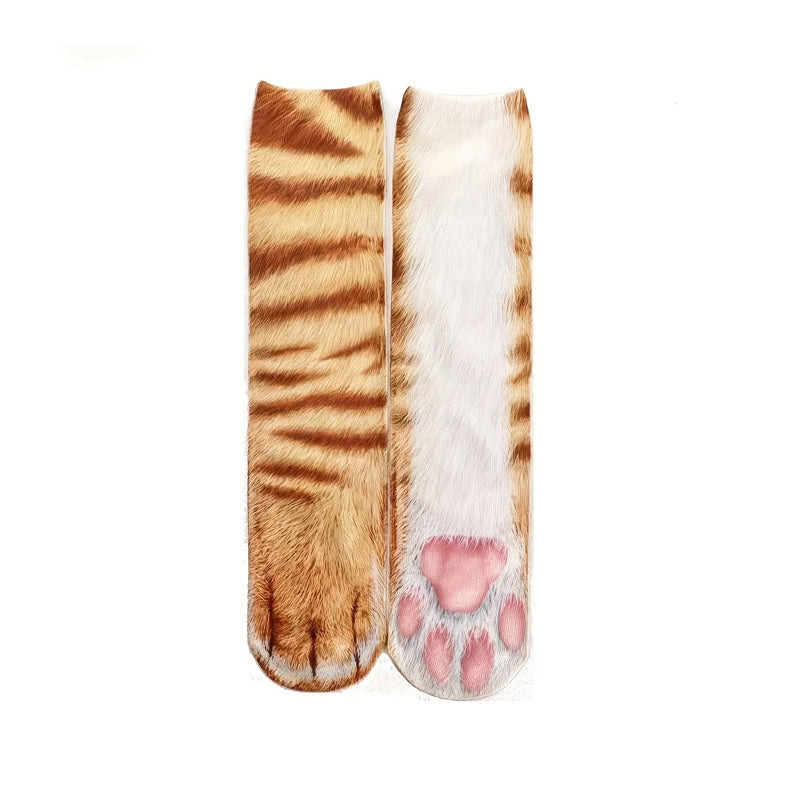 Cozy 3D Animal Paw Mid-Calf Socks