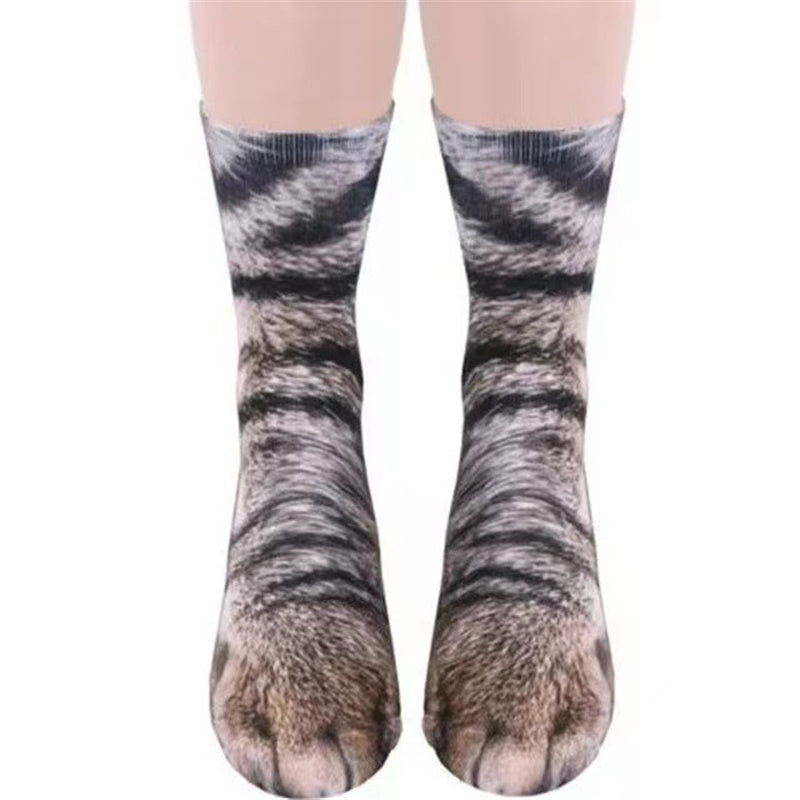 Cozy 3D Animal Paw Mid-Calf Socks