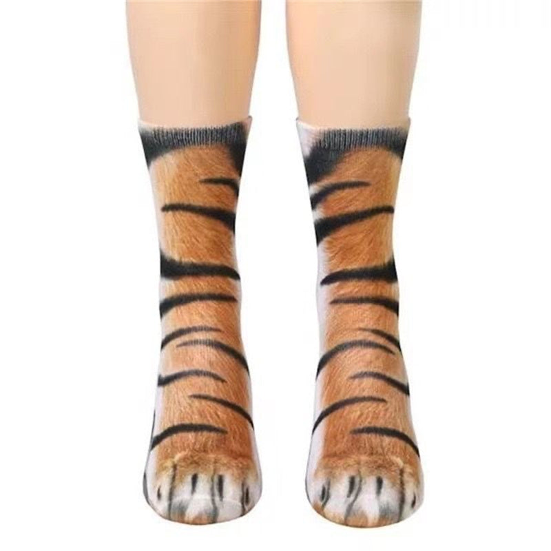 Cozy 3D Animal Paw Mid-Calf Socks
