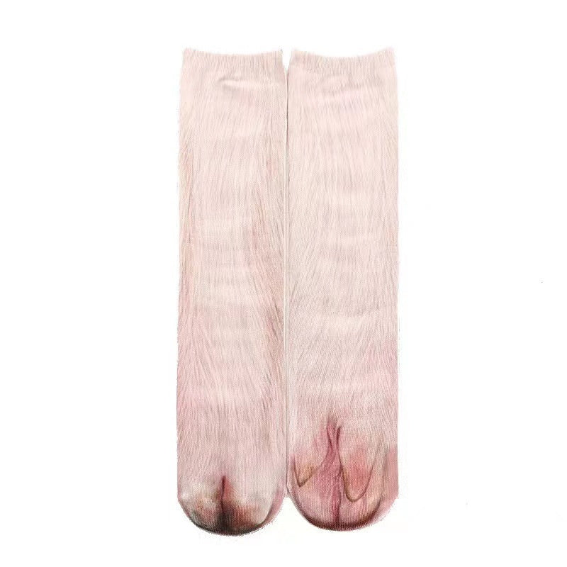 Cozy 3D Animal Paw Mid-Calf Socks