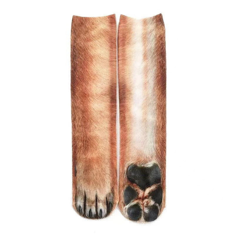 Cozy 3D Animal Paw Mid-Calf Socks