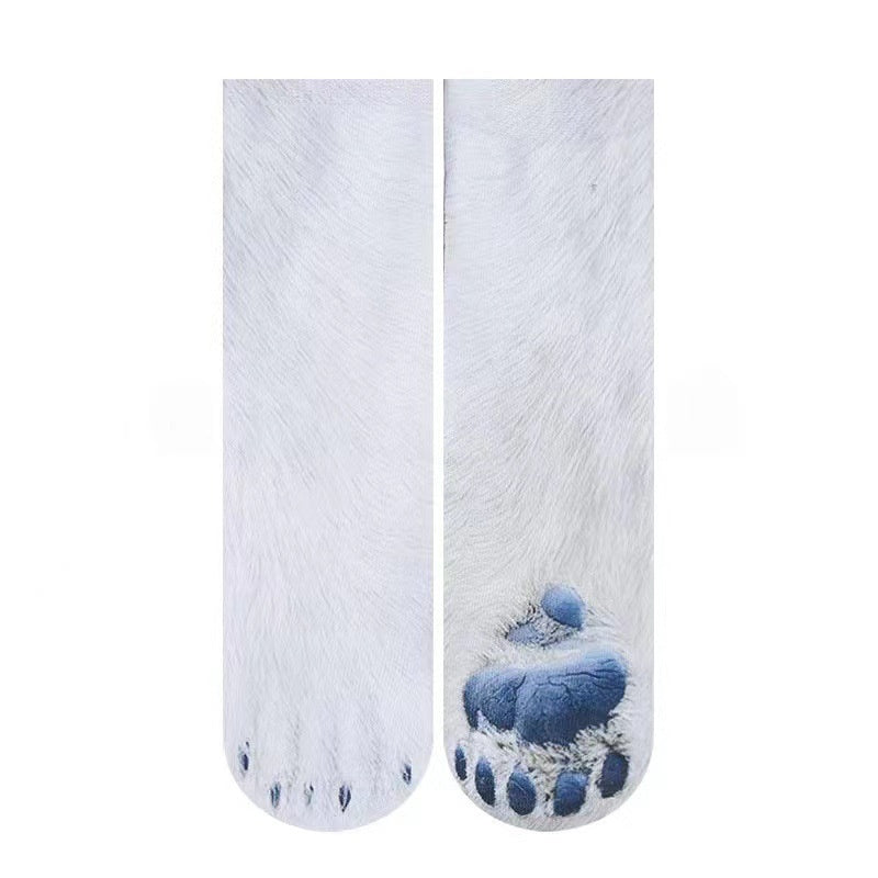 Cozy 3D Animal Paw Mid-Calf Socks