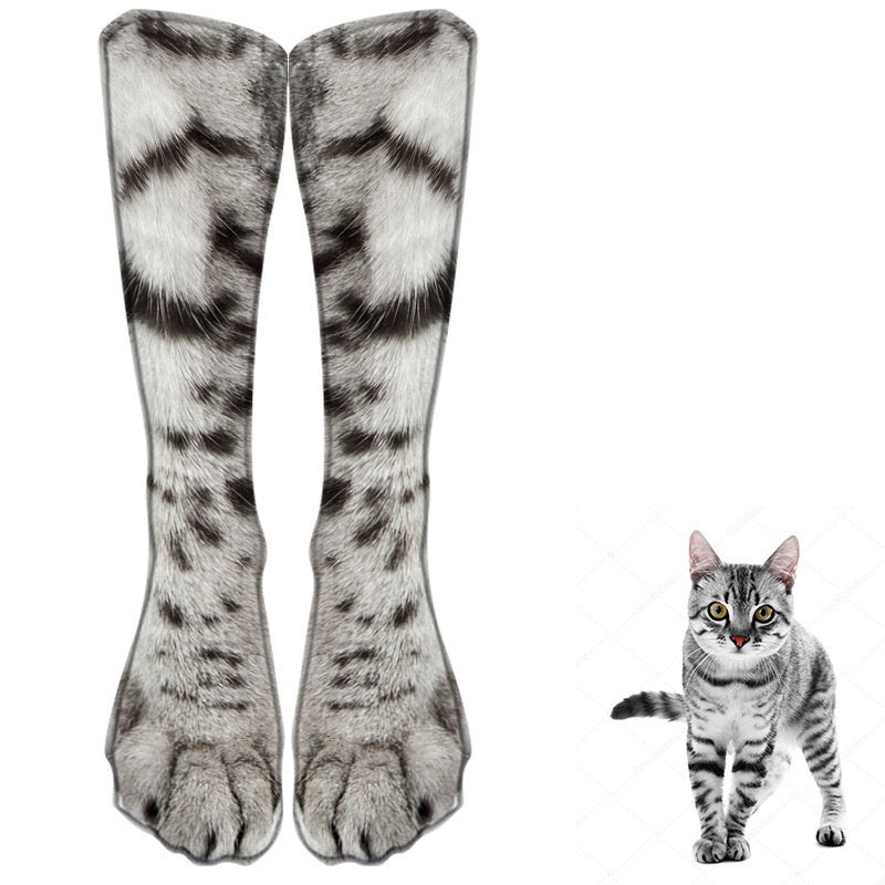 Cozy 3D Animal Paw Mid-Calf Socks