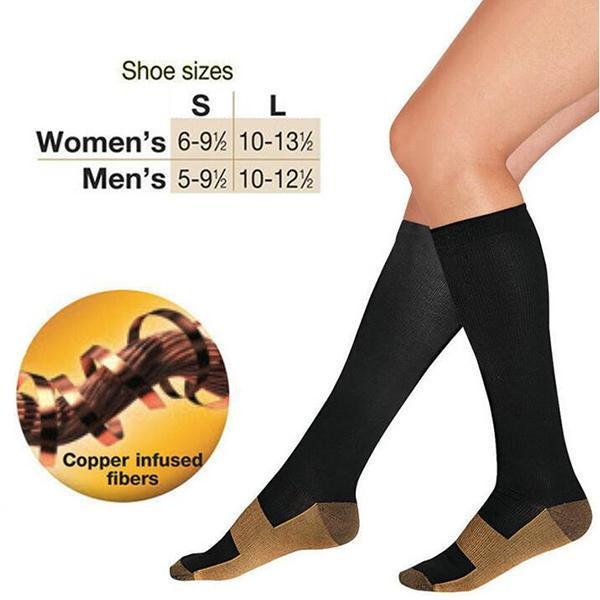 15–20 mmHg Knee-High Compression Socks for Travel & Flights, Anti-Fatigue Support Stockings for Men & Women