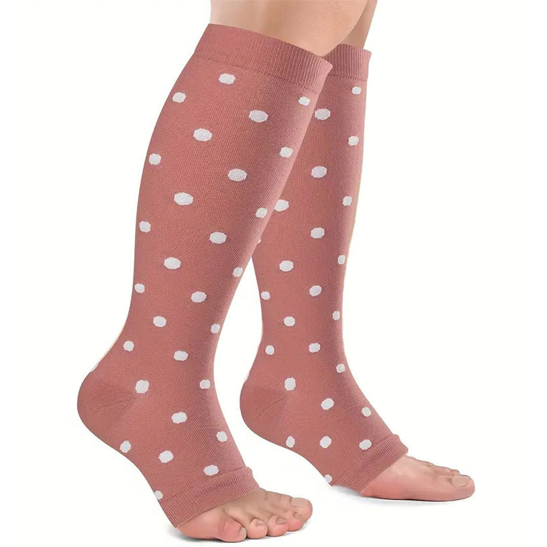 Open Toe Compression Socks for Women & Men, 15-25mmHg Toeless Sock Kne ...