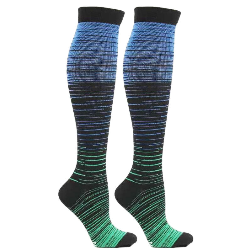 20–30 mmHg Knee-High Compression Socks for Men & Women, Strip Sports S ...
