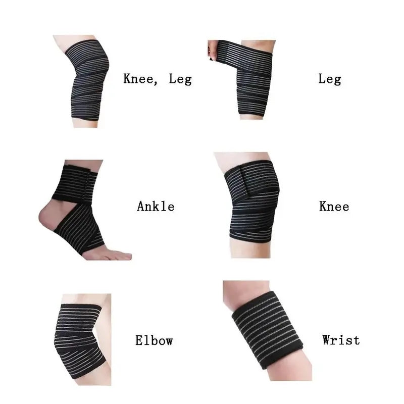 Elastic Knee Wrap Compression Bandage Brace Support for Legs