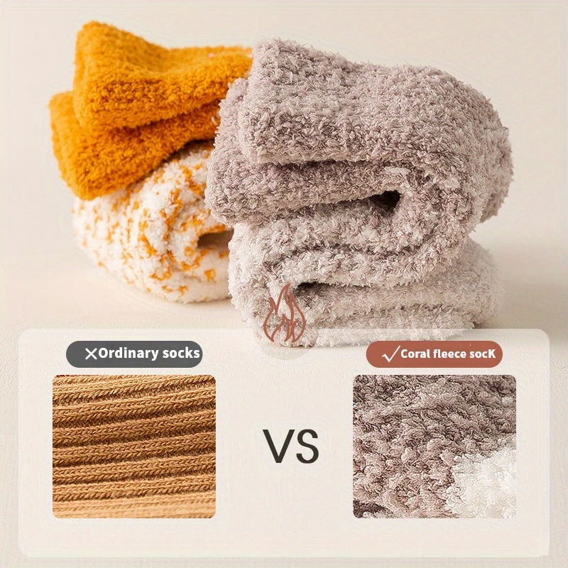 Cozy Coral Fleece Crew Socks for Men & Women