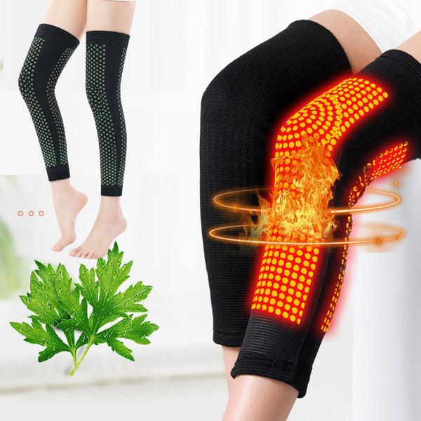 Extended Self-Heating Wormwood Knee Brace Sleeve Tourmaline Knee Support