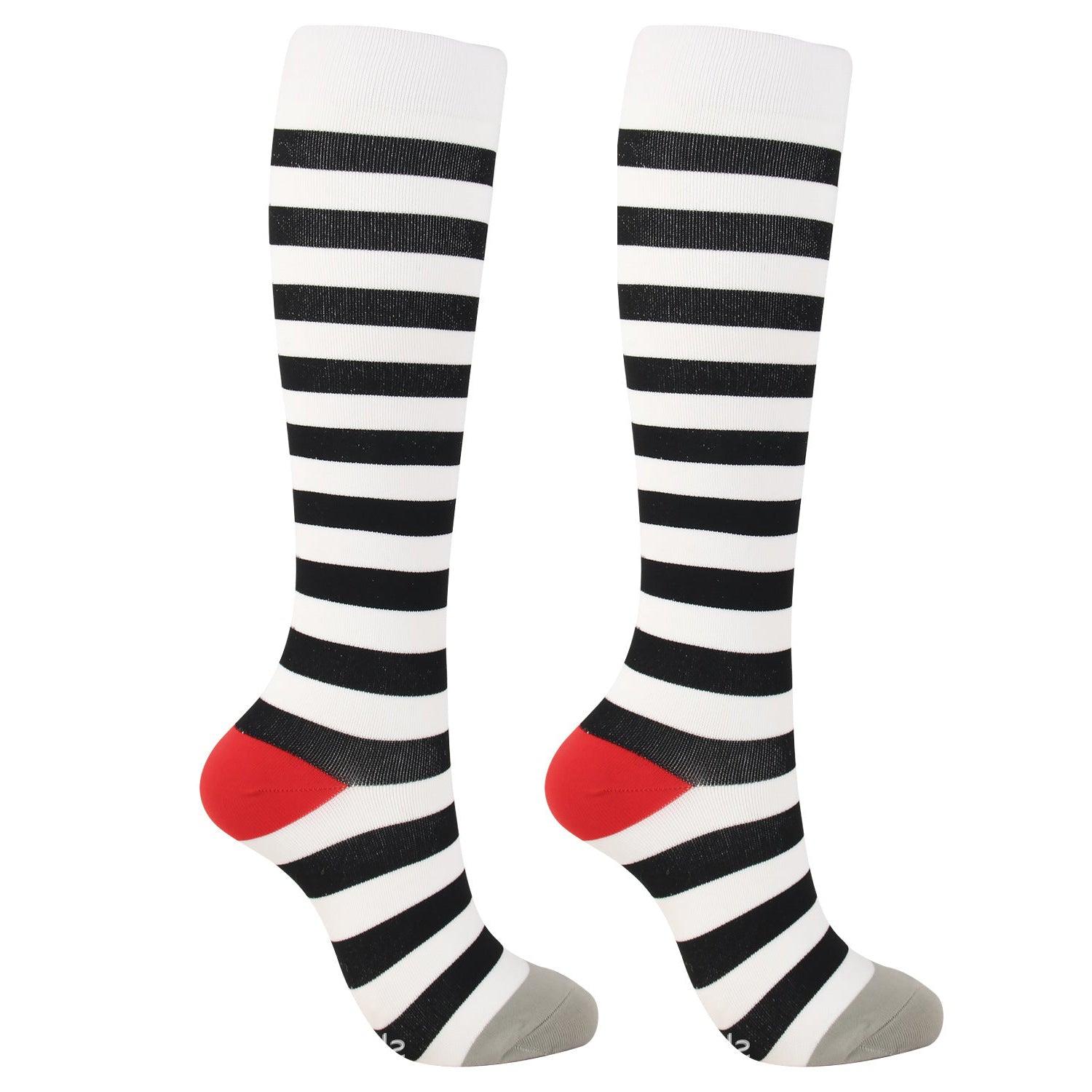 Knee High Compression Socks for Women & Men – Stripe Pattern Sports Nylon Stockings for Hiking, Outdoor & Recovery