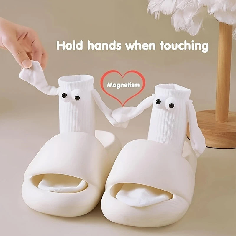 Funny Magnetic Hand Holding Socks for Adult - Couples, Lovers, Family, Friends