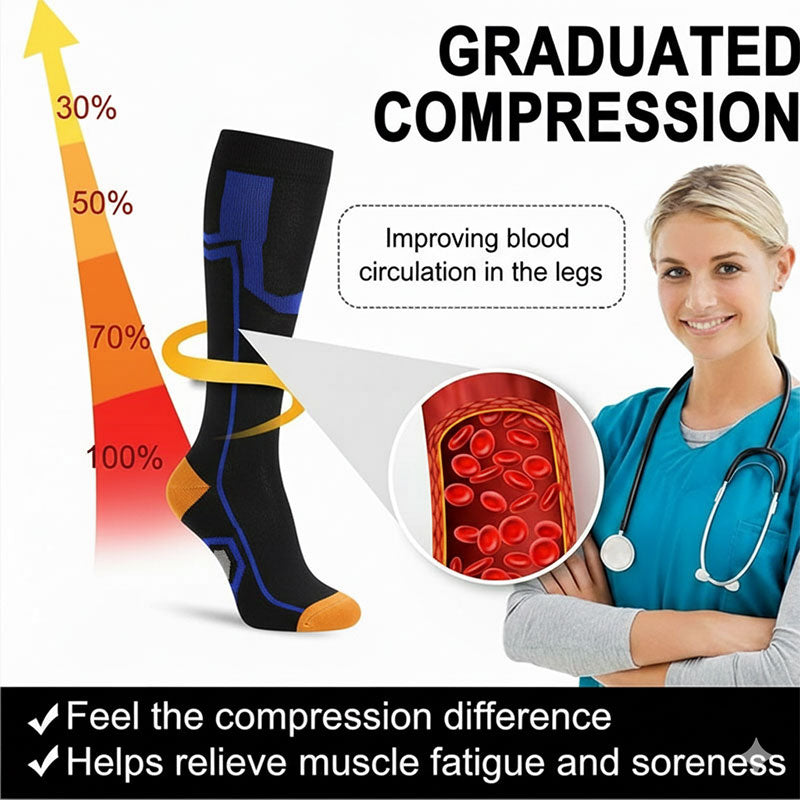 Athletic Knee High Compression Socks – Sports & Recovery Support for Men and Women