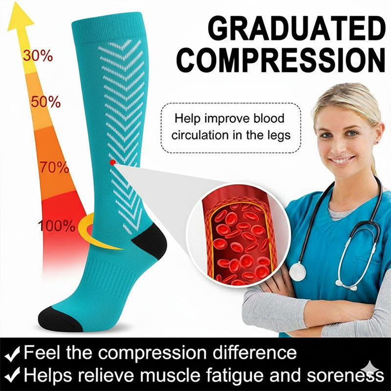 Knee High Compression Socks – Support Stockings for Recovery, Hiking & Outdoor Sports, Women & Men