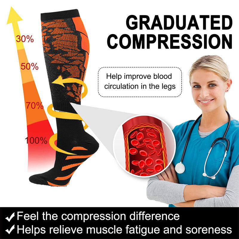 Knee High Compression Socks – Flight Support Stockings for Travel, Cycling & Daily Wear, Women & Men