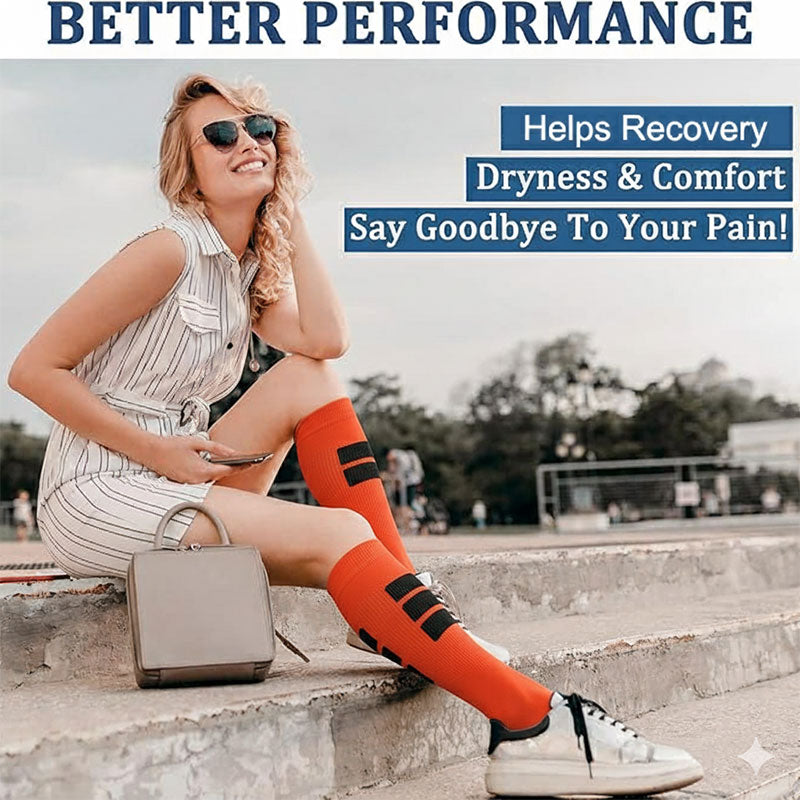 Knee High Compression Socks – Athletic Support Stockings for Running, Sports & Recovery, Women & Men