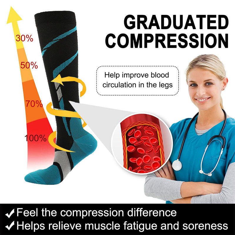 Knee High Compression Socks – Support Stockings for Running, Hiking & Outdoor Sports, Women & Men