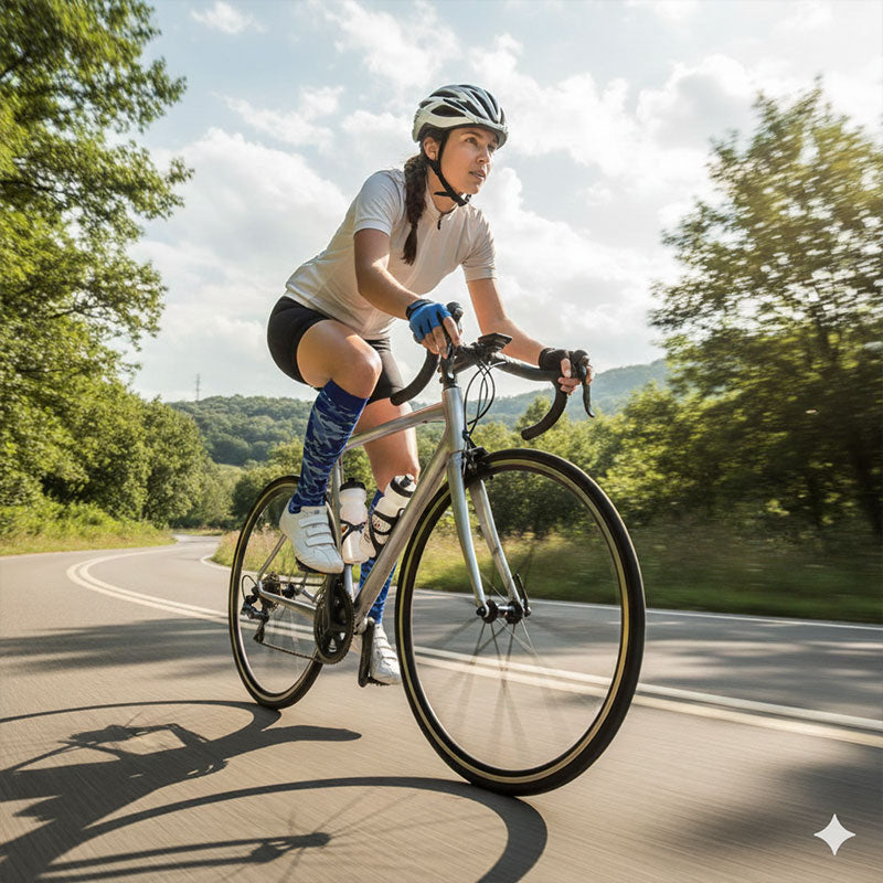 Knee High Compression Socks for Women & Men – Camouflage Sports Nylon Stockings for Running, Cycling & Fitness