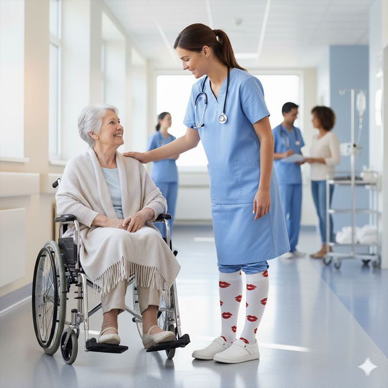 Compression Socks for Nurses & Everyday Wear Lip Print Support Stockings for Men & Women – All-Day Comfort, Circulation & Recovery