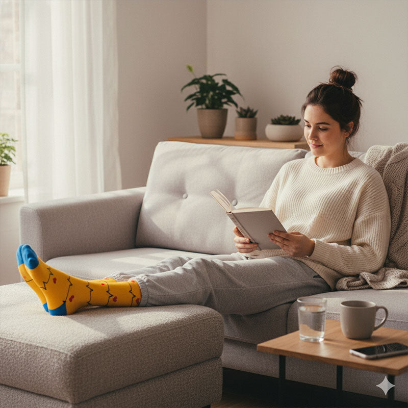 5 Pairs Knee High Compression Socks – Stethoscope & Red Cross Pattern Stockings for Nursing, Healthcare & Everyday Wear