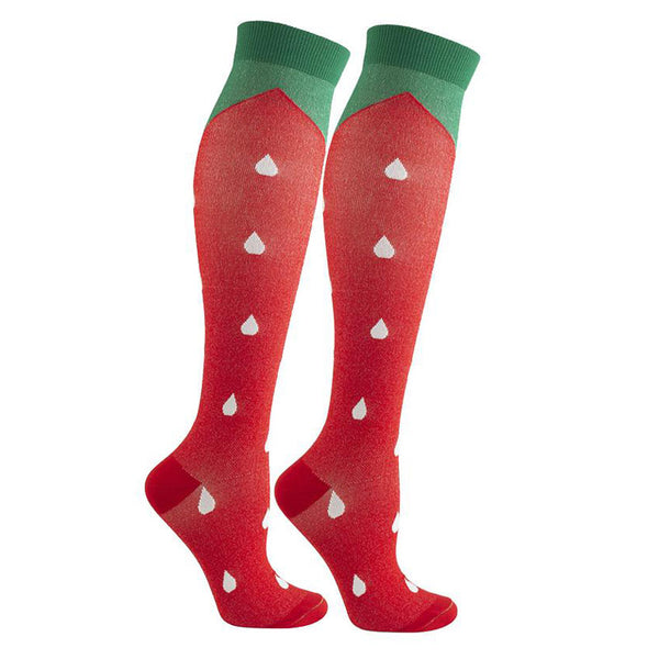 Watermelon Compression Socks Knee-High Red Stockings for Travel, Flight, Pregnancy & Maternity