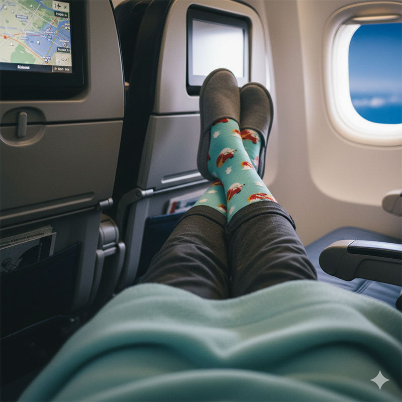 Knee-High Compression Socks for Men & Women, Fox Pattern Sports Stockings for Travel, Flight, Outdoor & Hiking