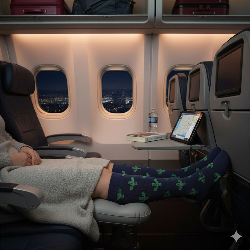 Knee-High Compression Socks for Men & Women, Cactus Pattern Sports Stockings for Travel & Recovery