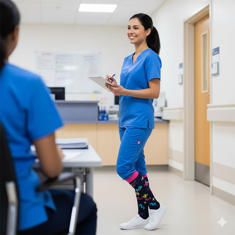 Knee-High Compression Socks for Men & Women, Geometric Plus Sign Pattern Sports Stockings for Work, Travel & Everyday Wear