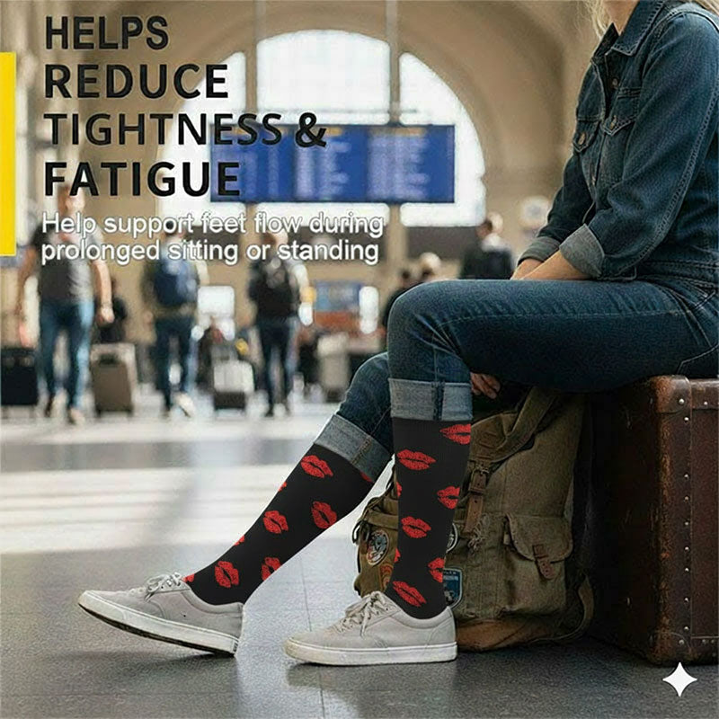 6 Pairs 20–30 mmHg Knee-High Compression Socks for Men & Women, Sports Stockings for Travel, Flights & Athletic Activities