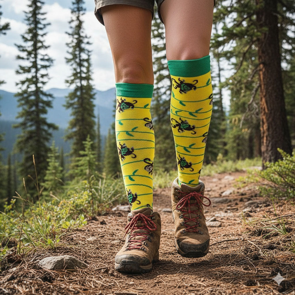 6 Pairs Knee-High Compression Socks 20-30mmhg Sports Stockings for Hiking Outdoor Activities And Nurse