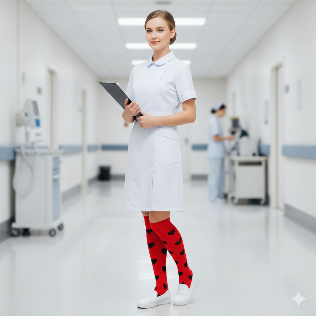 6 Pairs Knee-High Compression Socks 20-30mmhg Sports Stockings for Hiking Outdoor Activities And Nurse