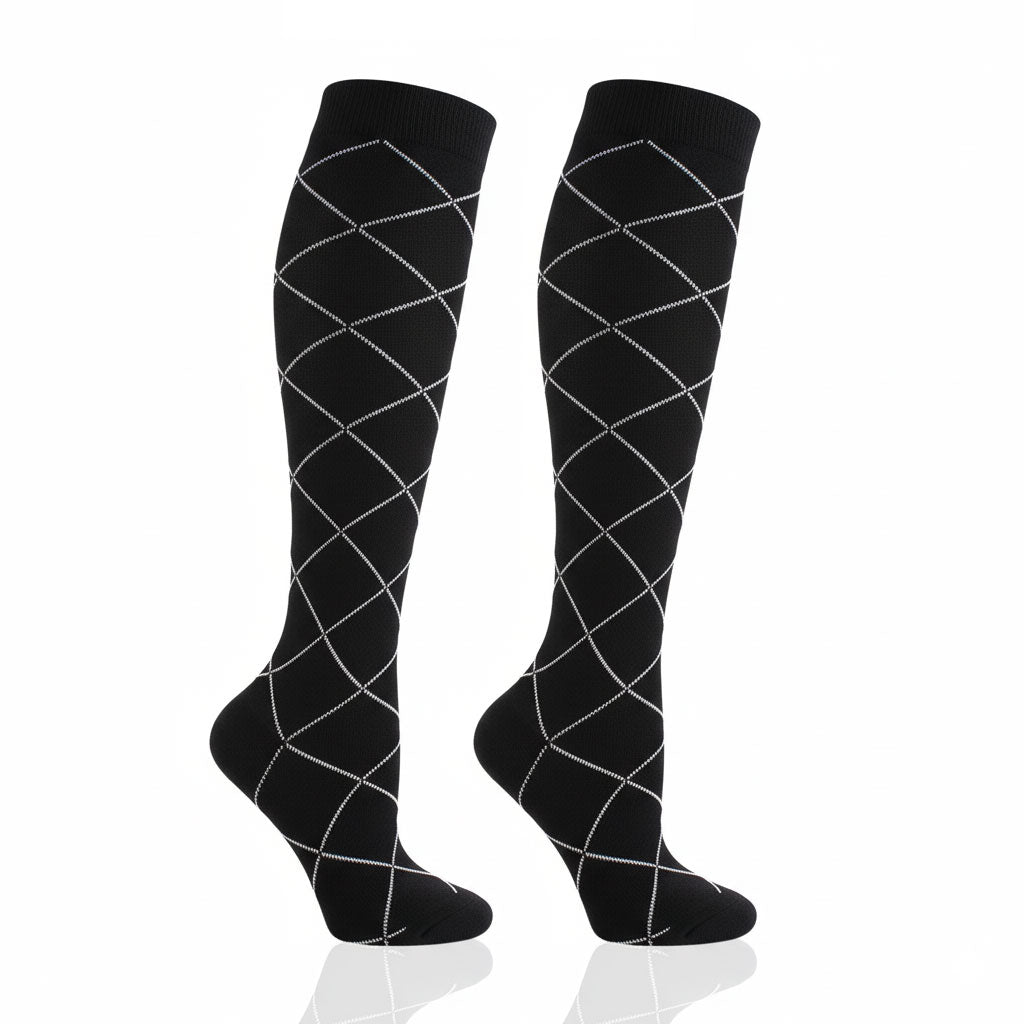 7 Pairs 20–30 mmHg Knee-High Compression Socks for Men & Women, Sports Stockings for Hiking, Outdoor Activities & Nurses