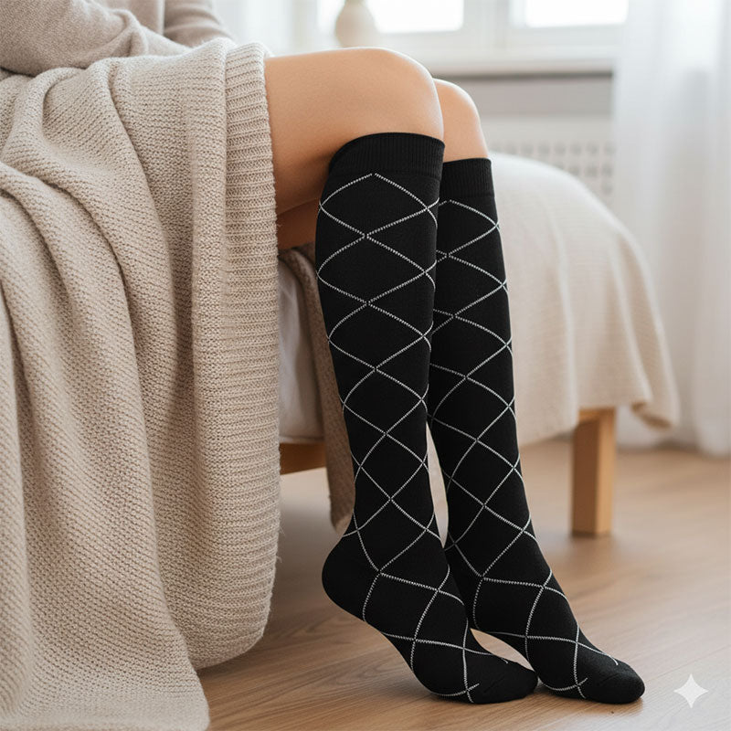 7 Pairs 20–30 mmHg Knee-High Compression Socks for Men & Women, Sports Stockings for Hiking, Outdoor Activities & Nurses