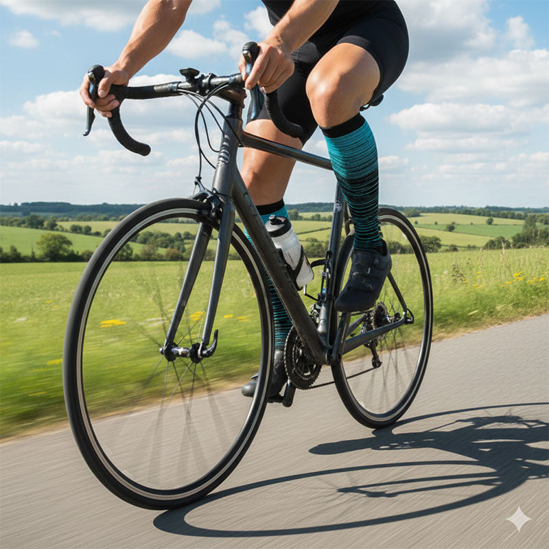 7 Pairs 20–30 mmHg Knee-High Compression Socks for Men & Women, Strip Sports Stockings for Travel, Flights & Cycling