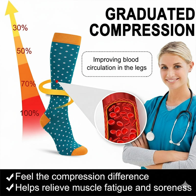Graduated Supports Compression Socks for Sports Athletic Running Hiking Climbing Outdoor Walking