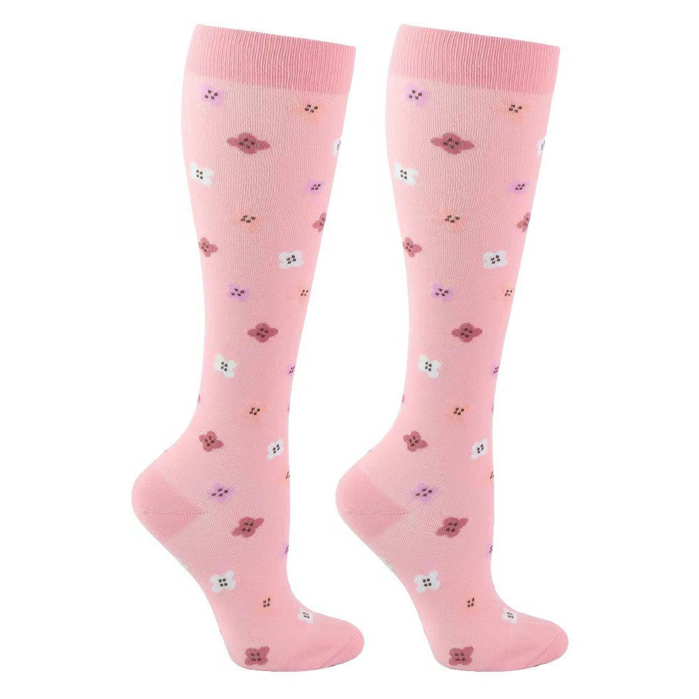 Flower Compression Socks for Women & Men Circulation-Support Knee High ...