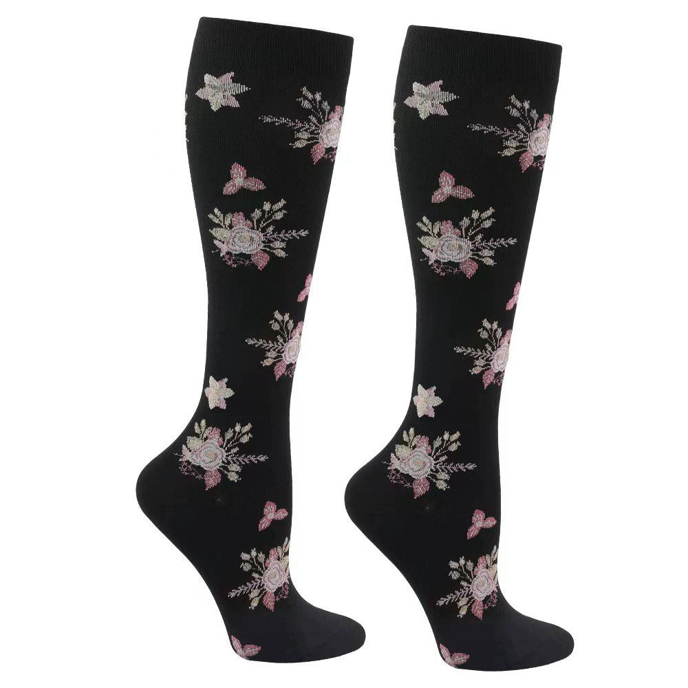 Flower Compression Socks for Women & Men Circulation-Support Knee High ...