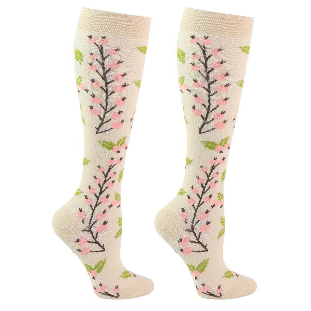 Flower Compression Socks for Women & Men Circulation-Support Knee High ...