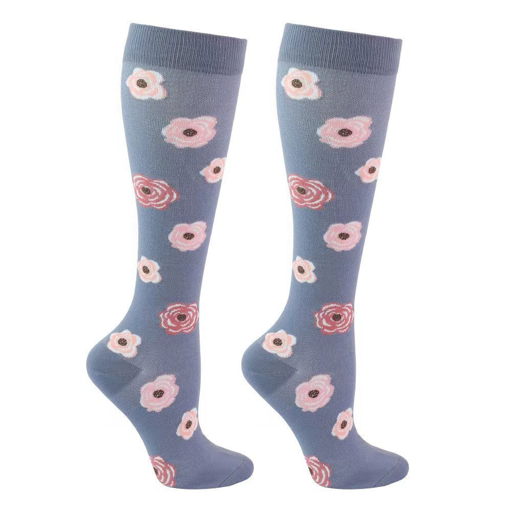 Flower Compression Socks for Women & Men Circulation-Support Knee High ...