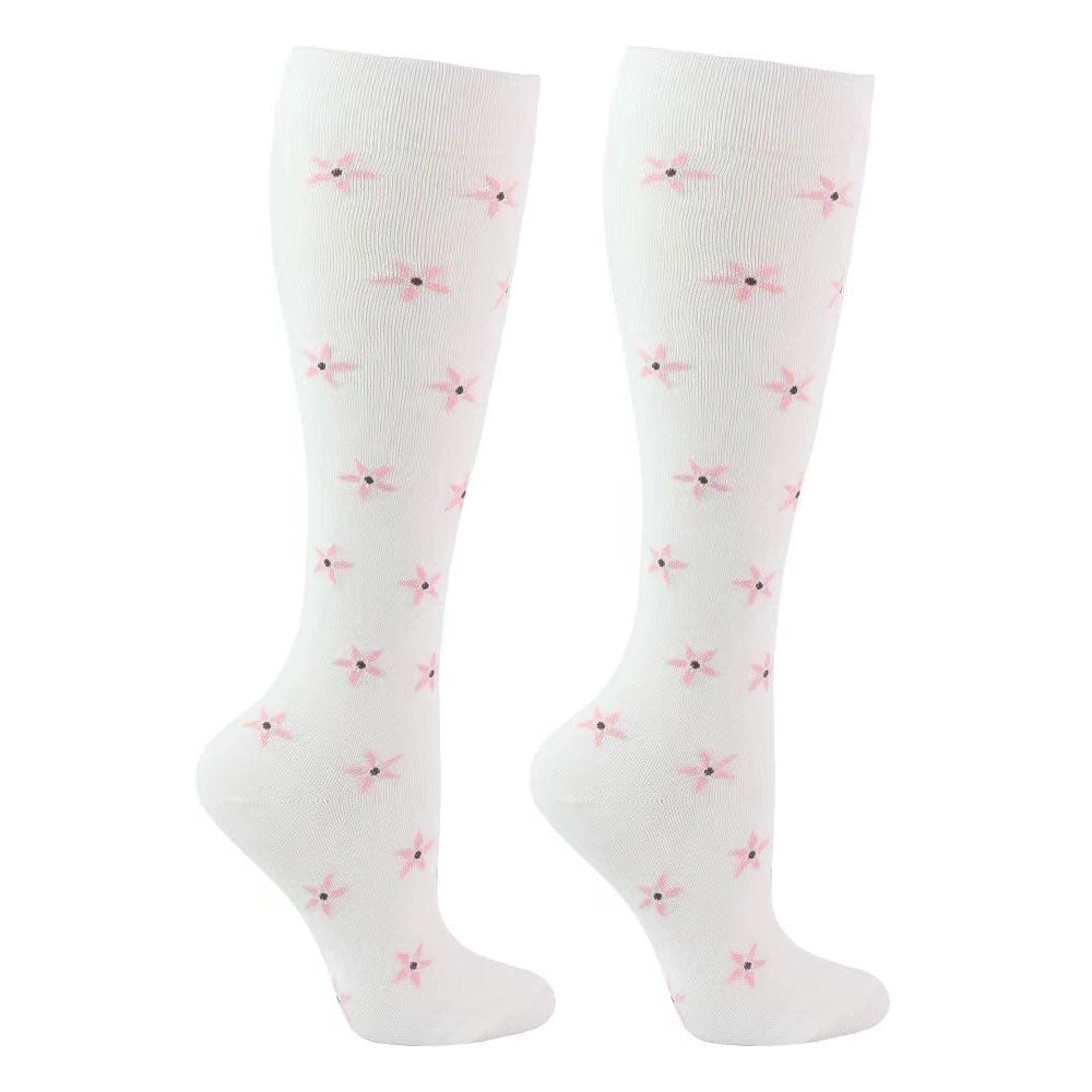 Flower Compression Socks for Women & Men Circulation-Support Knee High ...