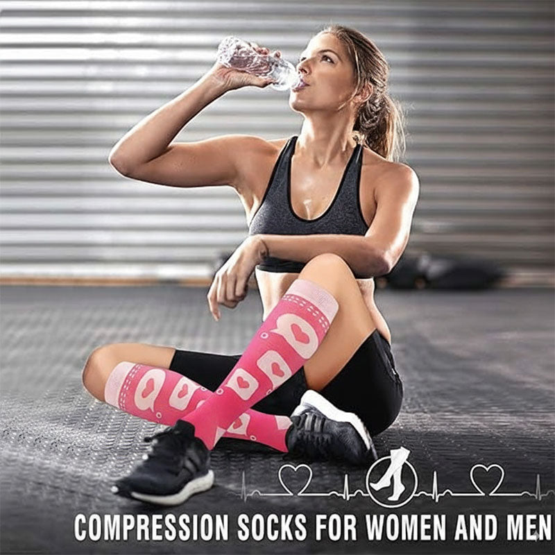 Knee-High Compression Socks for Women & Men Sports Athletic Running Cycling and Nurses Pregnant