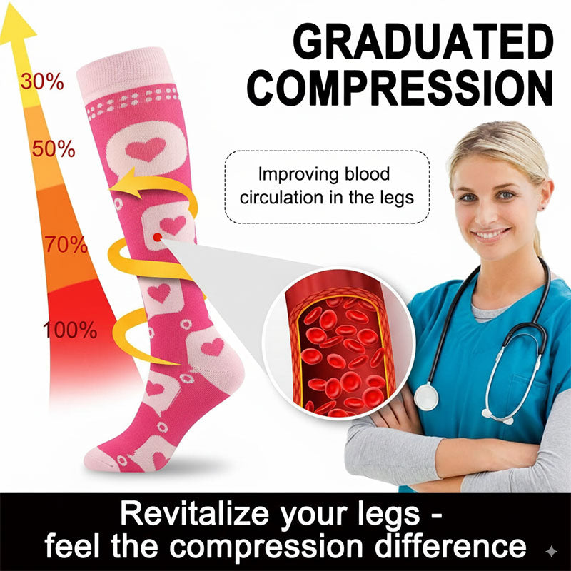 Knee-High Compression Socks for Women & Men Sports Athletic Running Cycling and Nurses Pregnant
