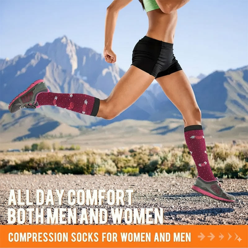 Knee-High Compression Socks for Women & Men Sports Athletic Running Cycling and Nurses Pregnant