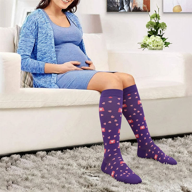 Knee-High Compression Socks for Women & Men Sports Athletic Running Cycling and Nurses Pregnant